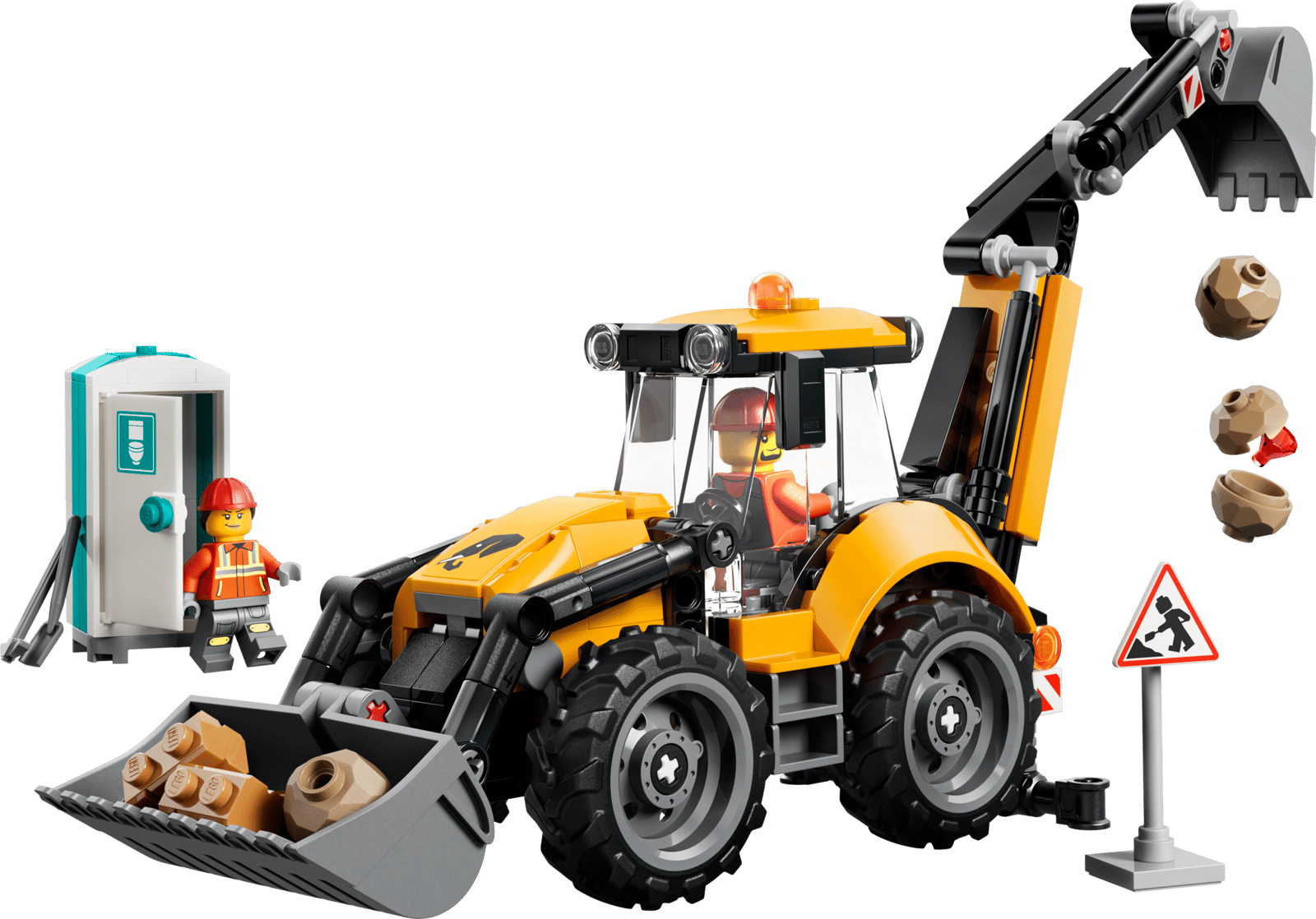 Yellow Backhoe Loader (60480)